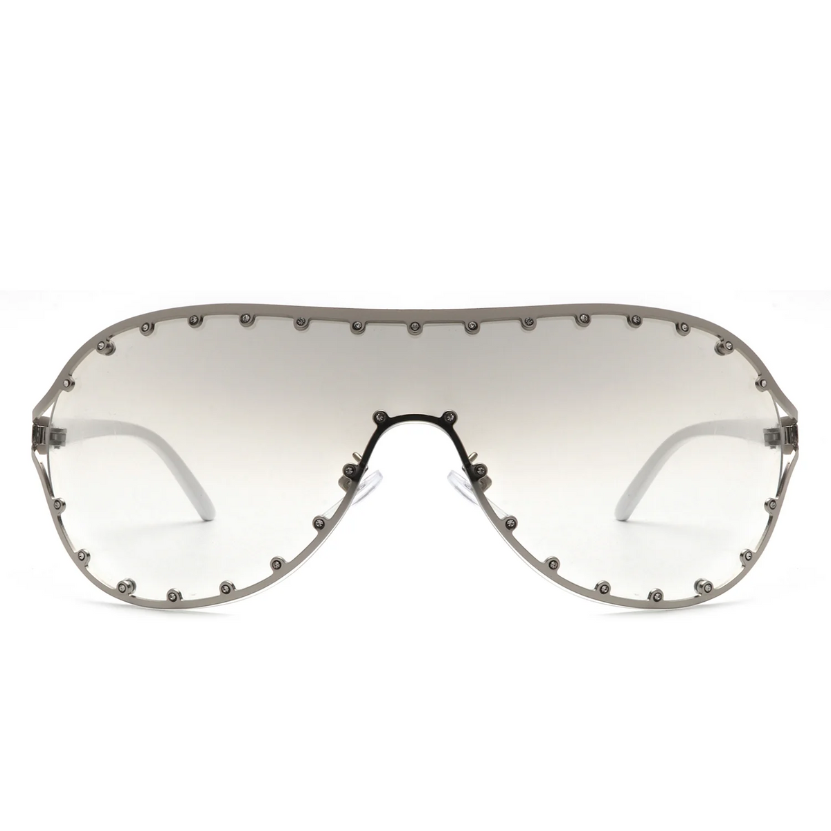Luxe Studded Oversized Shield Sunglasses
