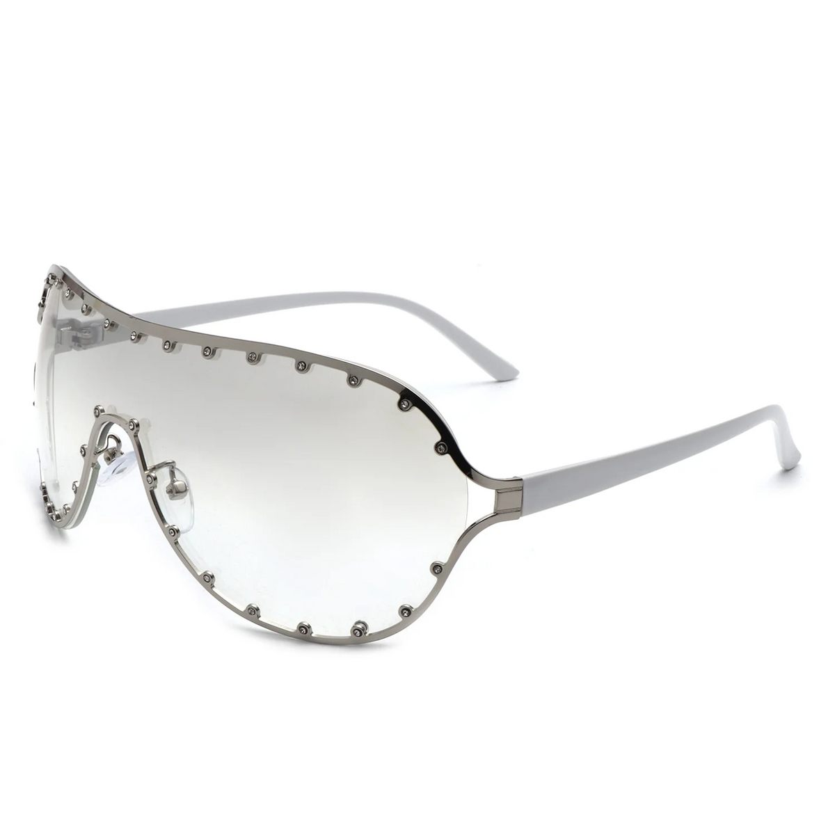 Luxe Studded Oversized Shield Sunglasses